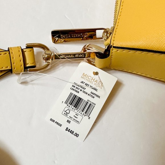 Michael Kors Jet Set Travel Small Crossbody Bag Teach Attached Daffodil - Picture 11 of 13